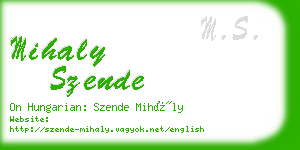 mihaly szende business card